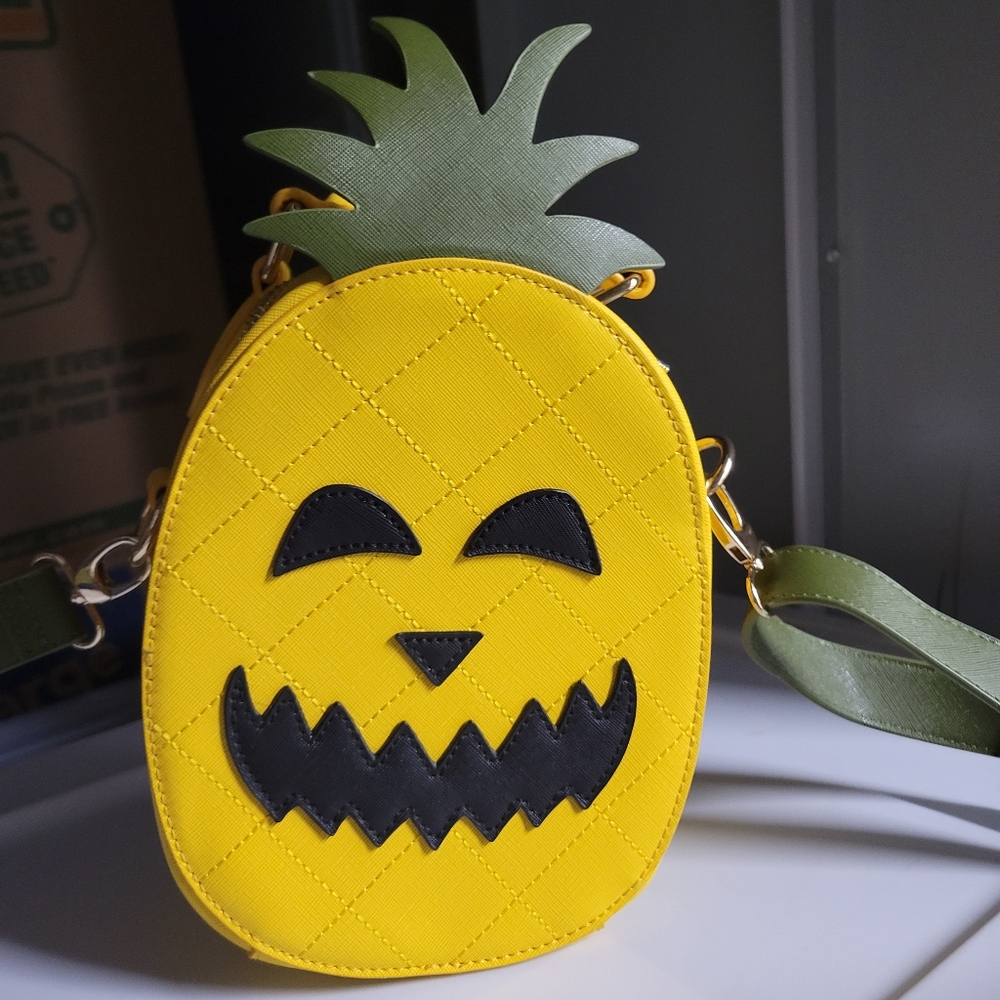 Backstitch Bruja pineapple summer/Halloween purse
